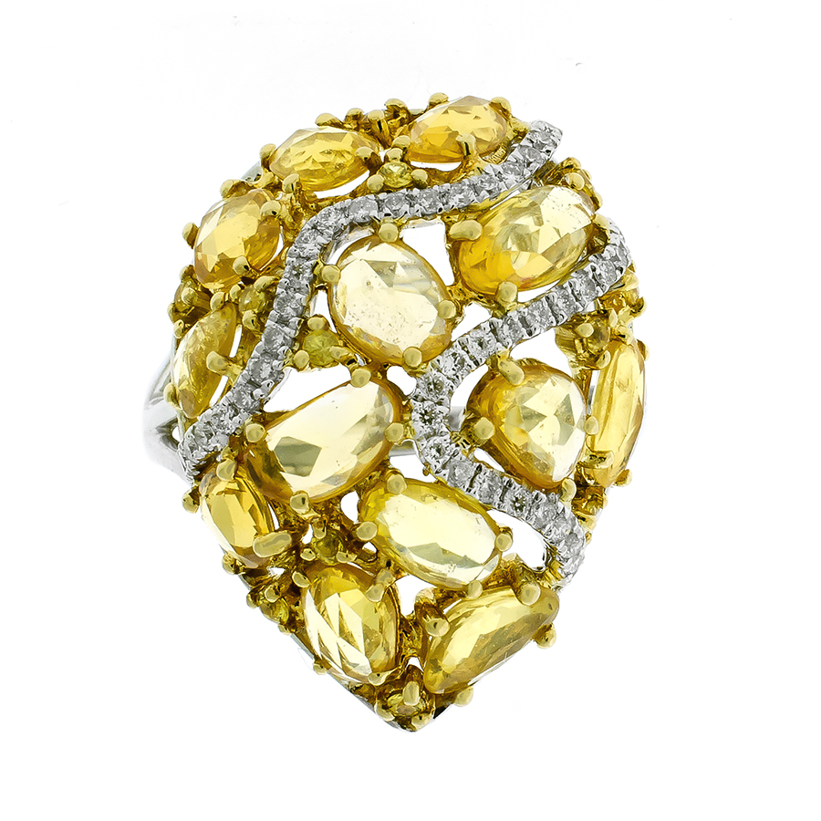 Yellow Sapphire and Diamond Cocktail Ring - Shapiro Auctioneers